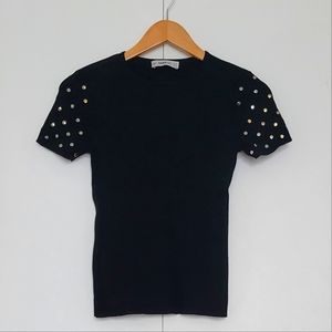 Zara knit studded shirt